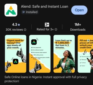 Alend app on Google play store 
